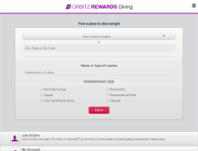 Tablet Screenshot of orbitzrewardsdining.com